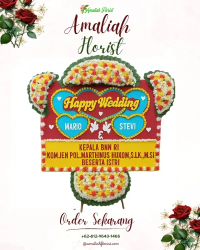 Karangan Papan Bunga Pernikahan di Kasang